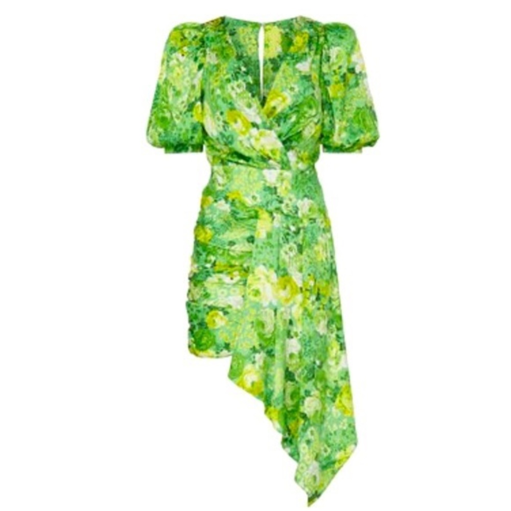 Ronny Kobo Floral Monica Dress in citrus lime 🍋